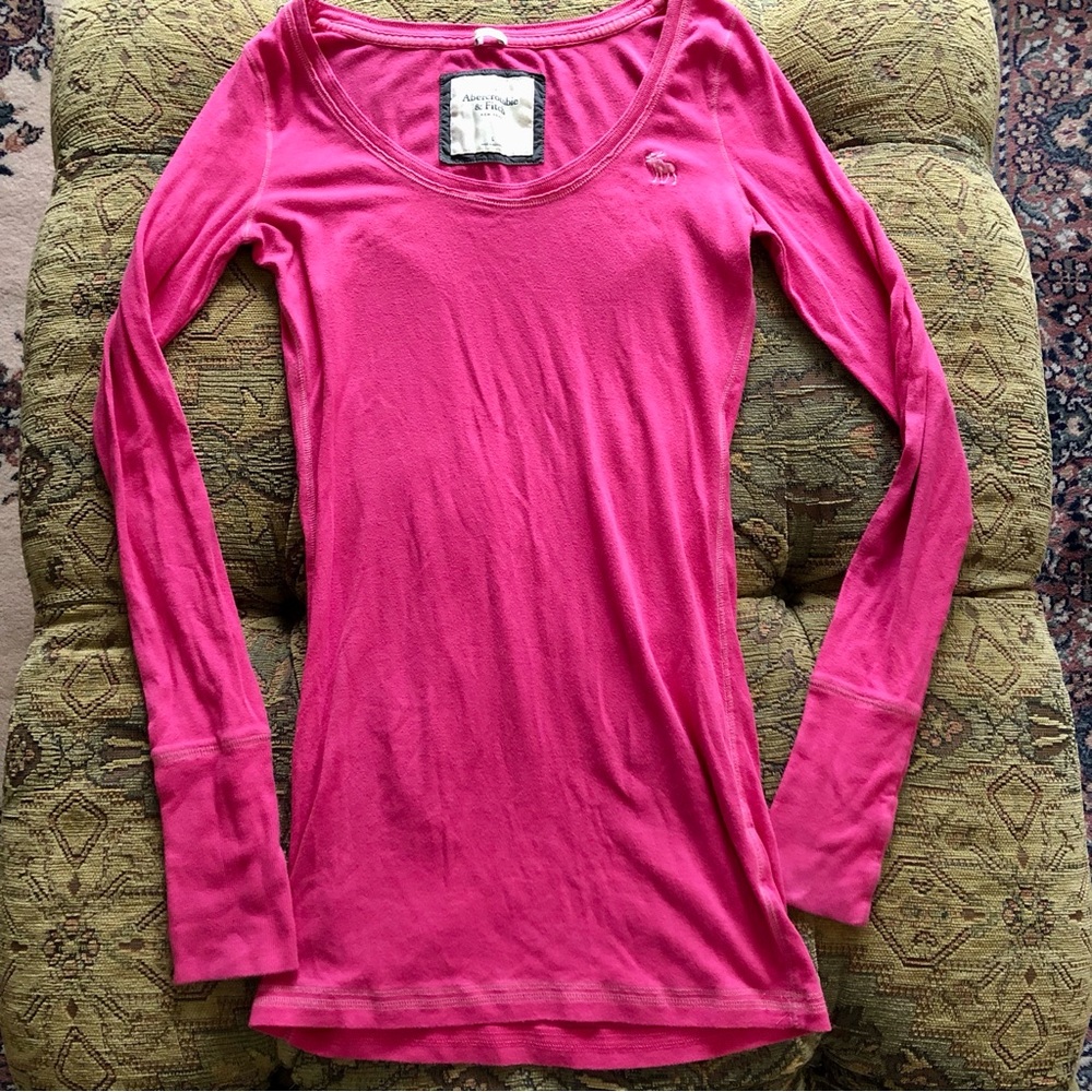 Abercrombie & Fitch Size Large *runs small* Hot Pink Long Sleeve Shirt